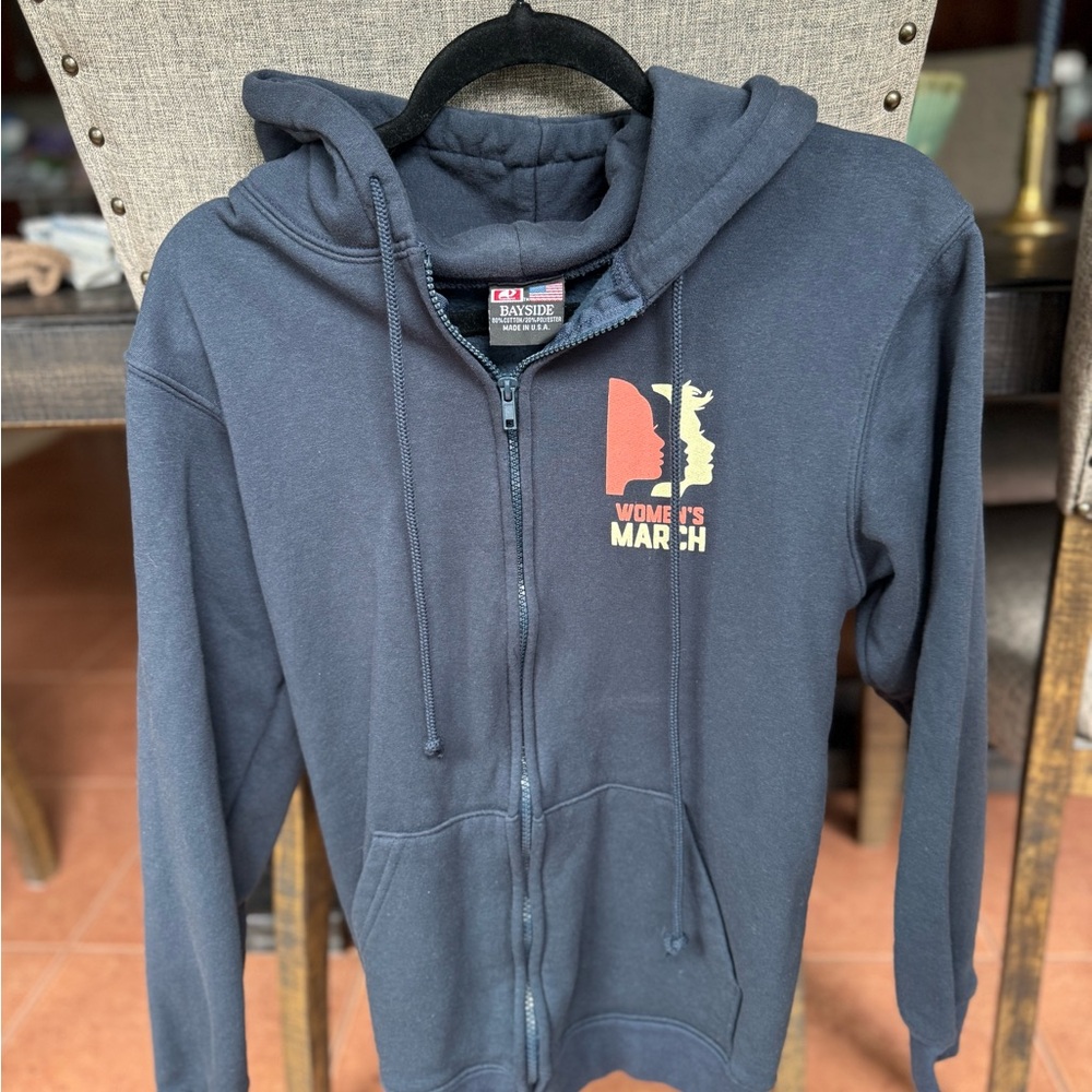 Women’s March on Washington 1/21/2017 Black Full Zip Hoodie Size Small